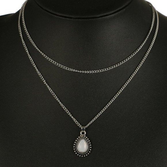 Layered Moonstone Necklace - Picture 5 of 7